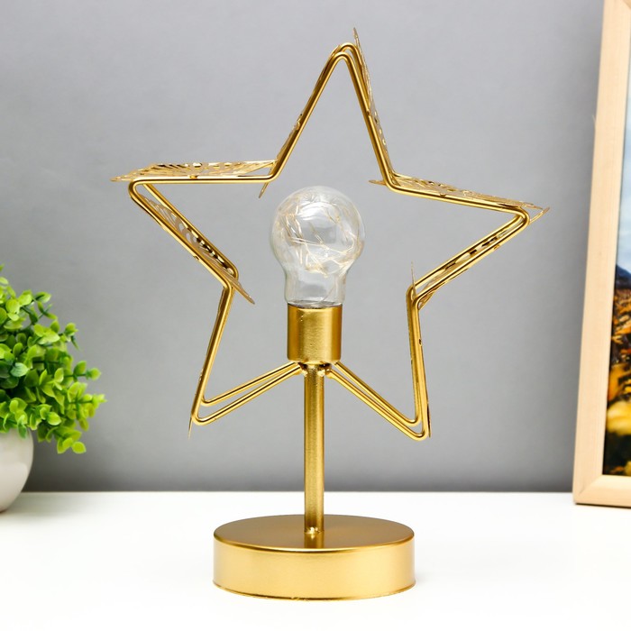 Ночник «Звезда» LED от батареек 3хАА золото 22×11×28 см RISALUX