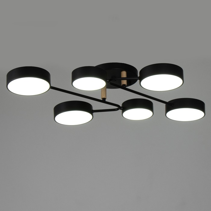 Люстра «Алмо» 6х LED 144 Вт 3000-6000К черный 80×58×21 см BayerLux