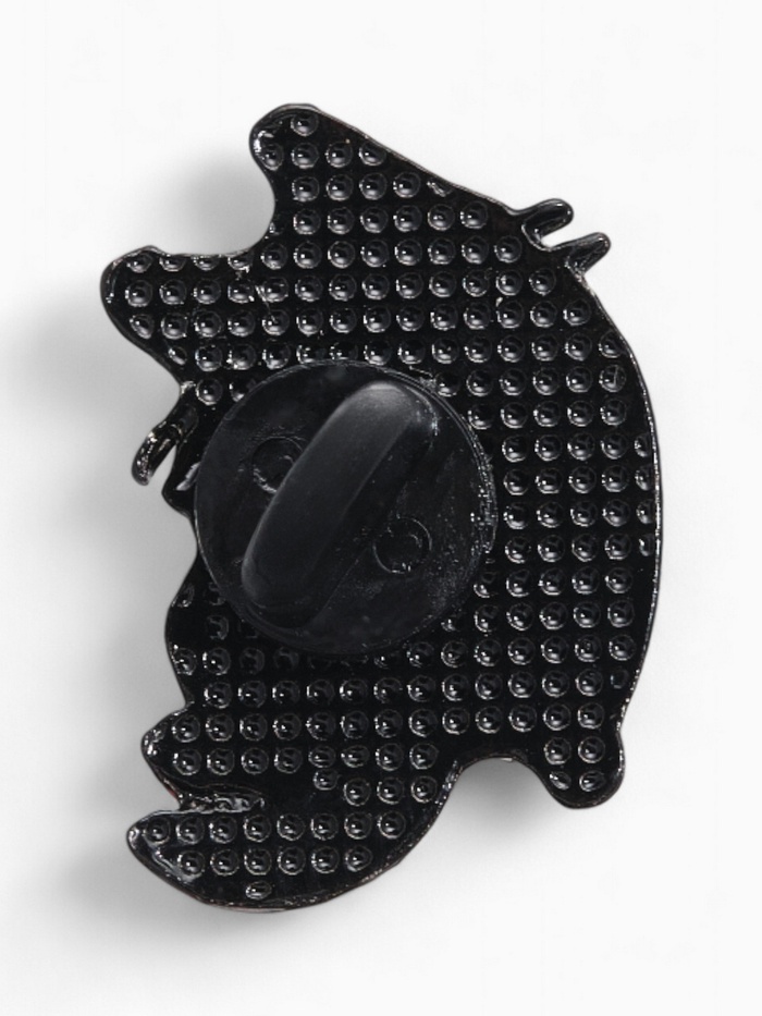 Значок «Котейка», цвет белый в чёрном металле