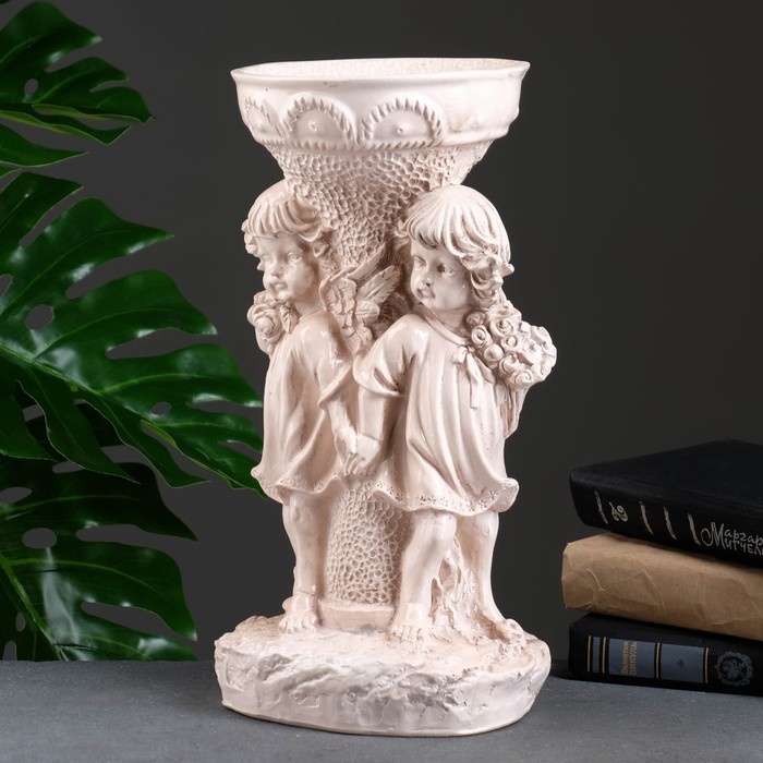 Подставка для мелочей «Два ангела», состаренный, 36 см