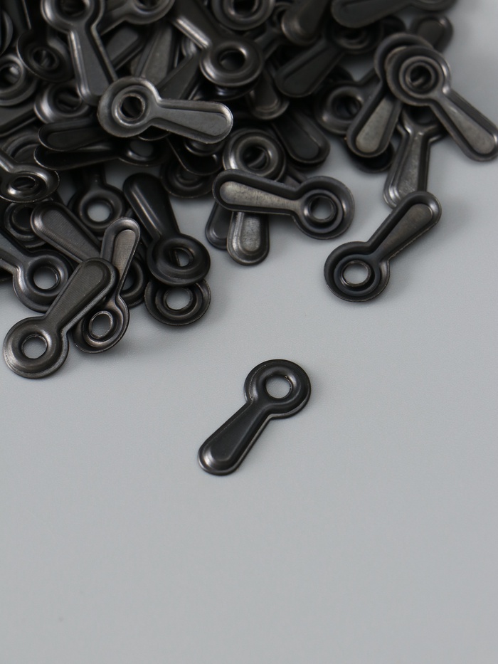 Металлические лепестки - фиксаторы (фото - анкеры), набор 100 шт., чёрный, фигурный, 2×0.9 см