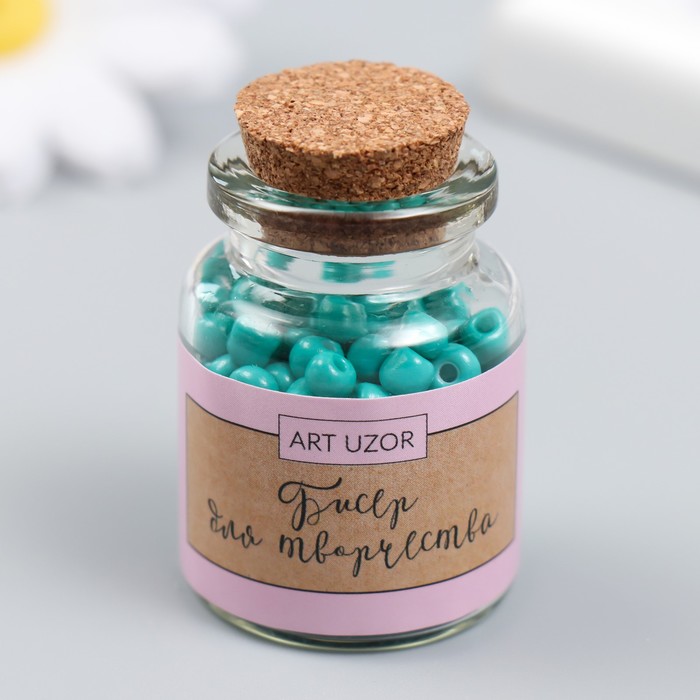 Бисер круглый 6/0 в бутылочке «Хвойно-зелёный», 20 г