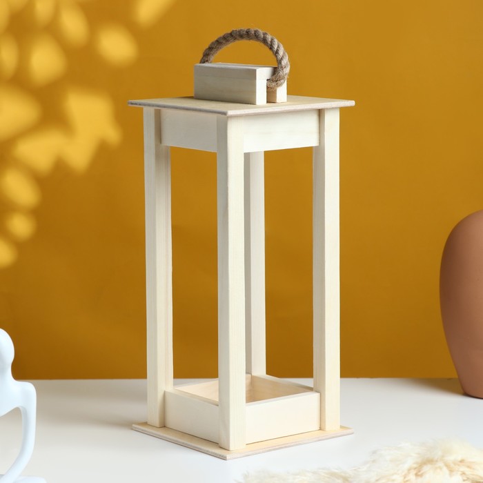 Кашпо для цветов «Фонарик», 30×12×12 см, деревянное