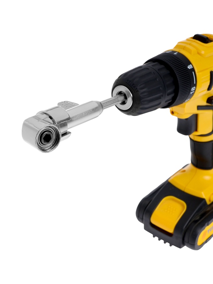 Адаптер угловой для дрели ТУНДРА, удлиненный, для работы в труднодоступных местах