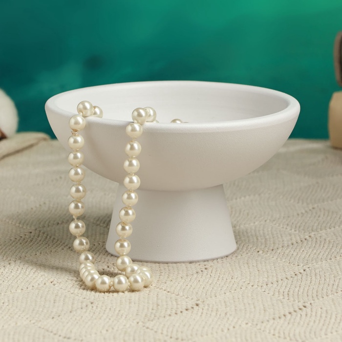 Декоративное кашпо - ваза для цветов «Кристофер», 13×13×8 см, керамическое, белое