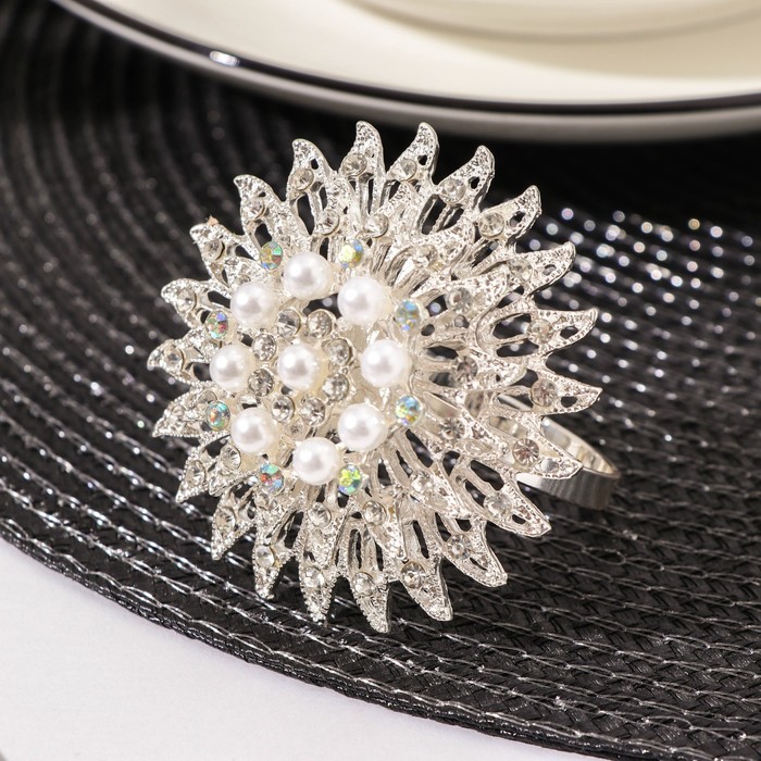 Кольцо для салфетки «Елизавета», 6.5×6 см, железо, серебристое