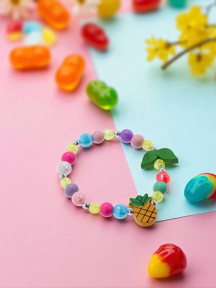 Браслет детский «Выбражулька. Ананас с листочками», d=5 см, МИКС