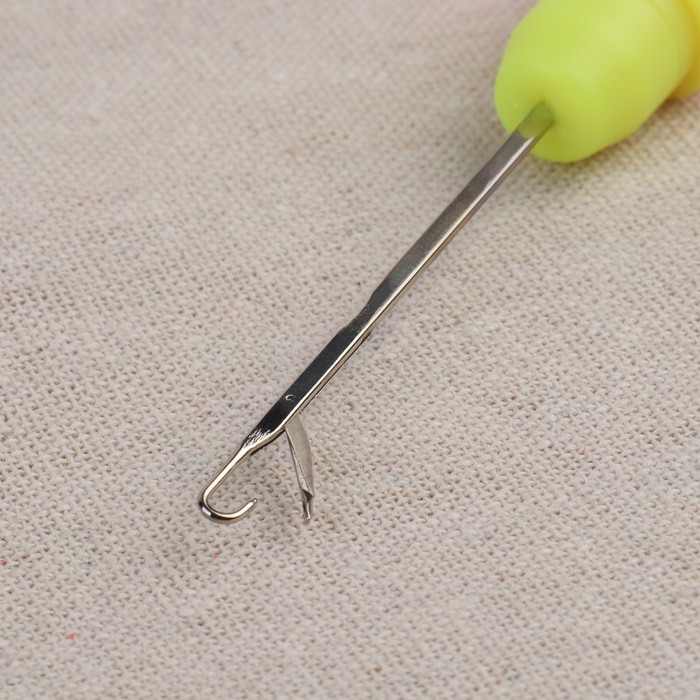 Игла для поднятия петель, с колпачком, 14 см, d=0.8 мм, розовая, жёлтая