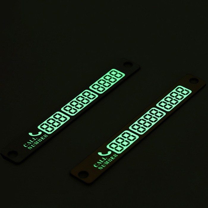 Табличка для номера телефона TORSO, 17×10 см, светится в темноте, хром