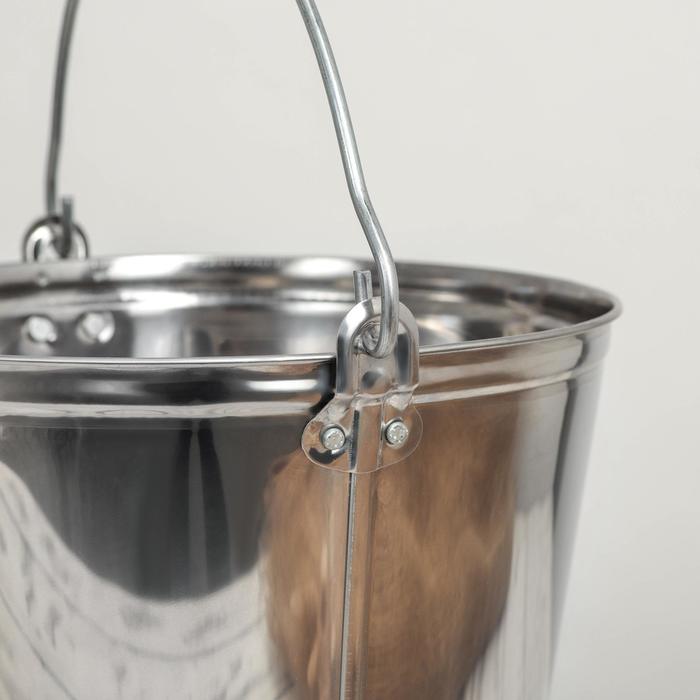 Ведро-подойник, 9 л, нержавеющая сталь, ГОСТ