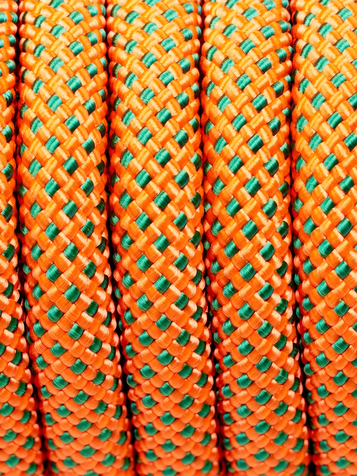 Веревка страховочно-спасательная Climb 48 прядная, зелено-оранжевая, d=10 мм, 20 м