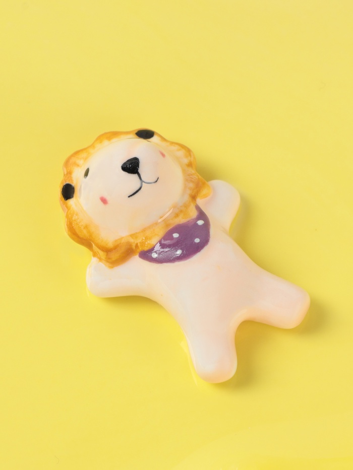 Набор детской посуды Доляна «Милый лев», 3 предмета: кружка 350 мл, супница 450 мл, тарелка, керамика, жёлтый