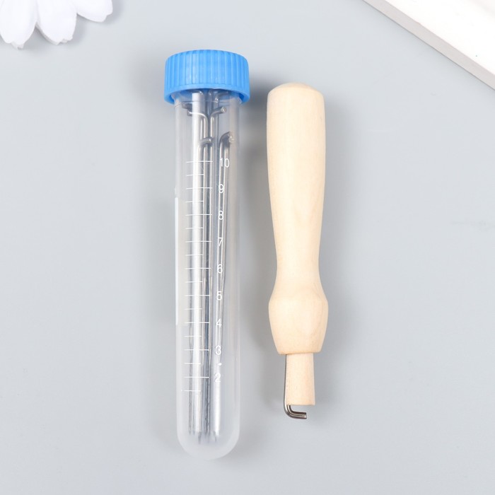 Иглы для валяния+держатель набор 10 шт.: 7.9 см, 8.6 см, 9 см