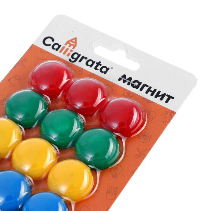Набор магнитов для доски 12 шт., d=2 см, блистер, МИКС