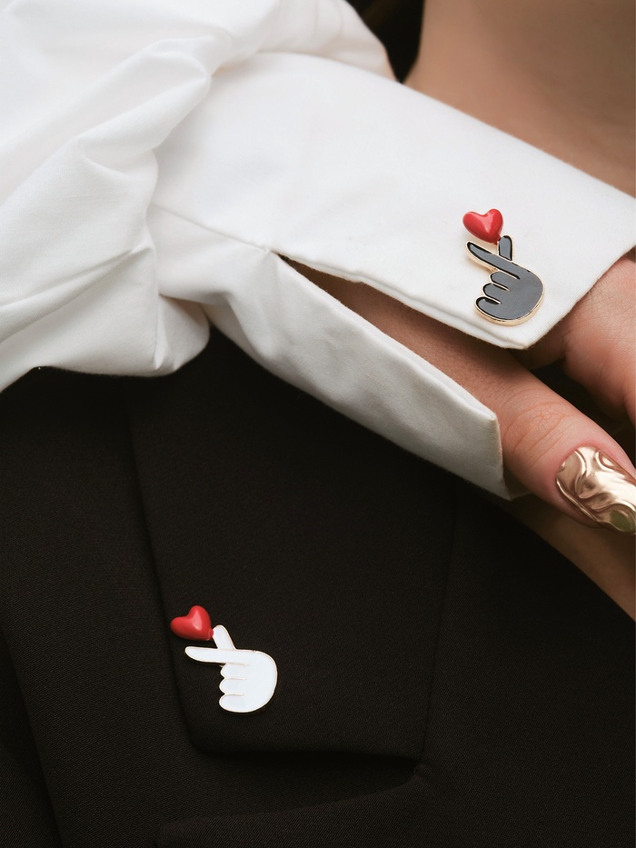 Значки-неразлучники «Дружба», набор 2 шт. цветные в золоте