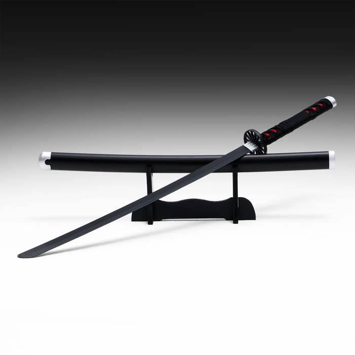 Макет оружия «Сувенирная катана на подставке. Танзи», 75 см, клинок 48 см, чёрная