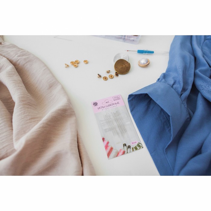 Иглы швейные для штопки «Ассорти», d=0.5/0.6/0.7/0.8/1.1 мм, 3.9-5.5 см, 10 шт.