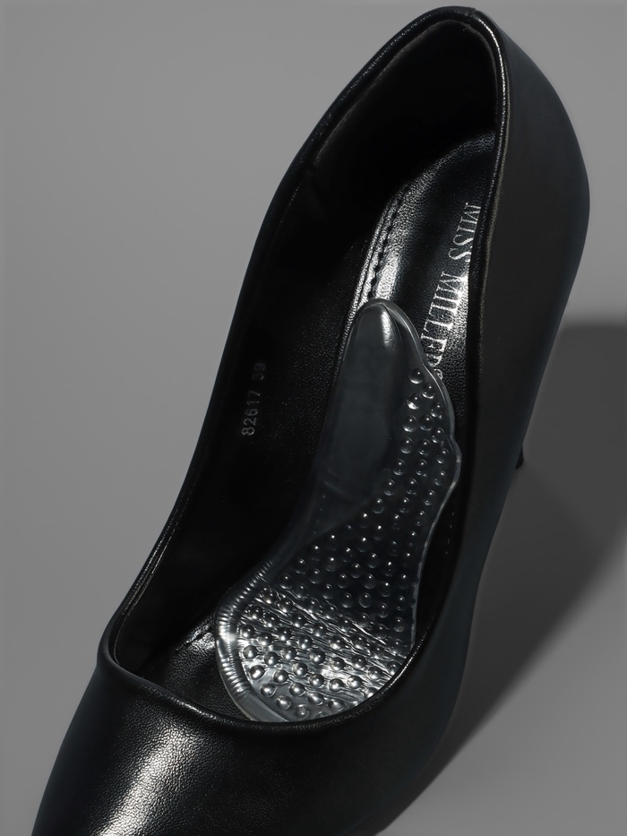 Полустельки для обуви, с супинатором, массажные, на клеевой основе, силиконовые, 12×6 см, пара, прозрачные