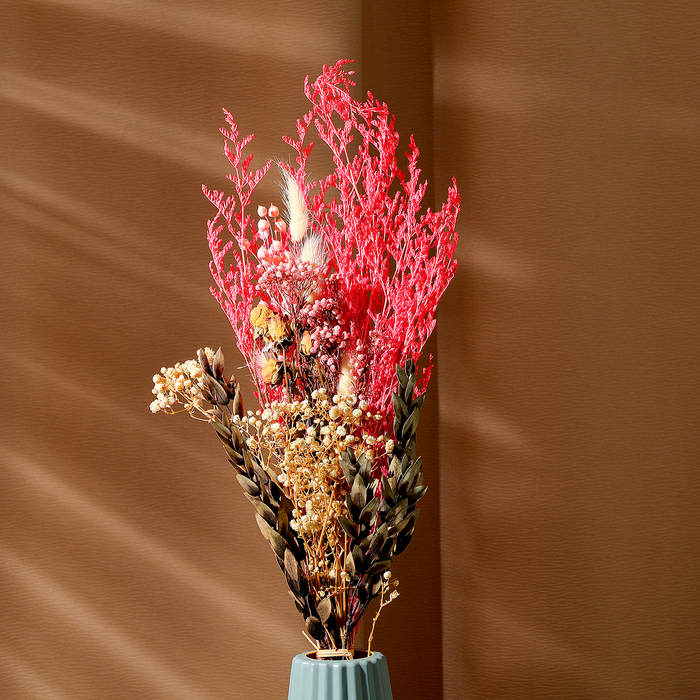 Букет из сухоцветов «Бал цветов», 52×12×8 см