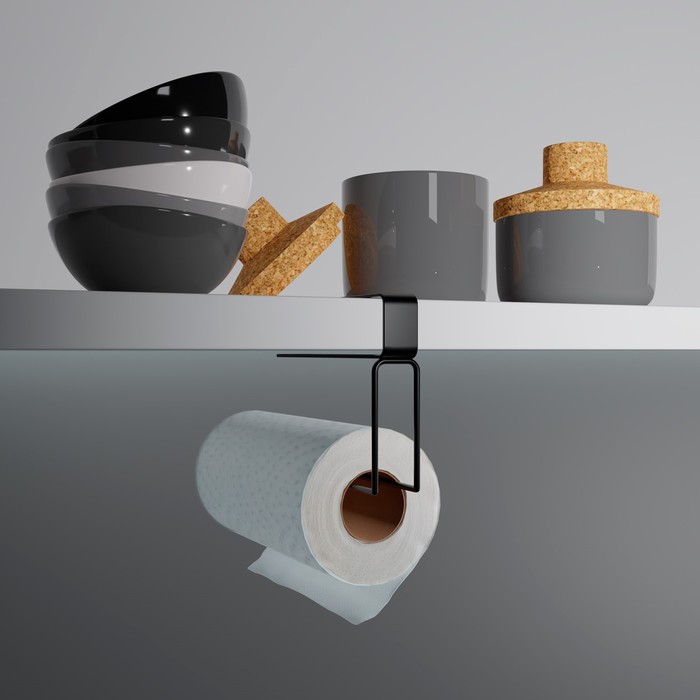 Держатель для бумажных полотенец подвесной Доляна «Лофт», 20.6×3×10.1 см, чёрный