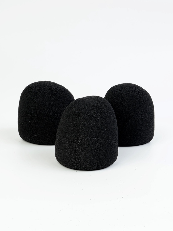 Ветрозащита для микрофона Music Life, черный, 3 штуки, 8×8.7 см