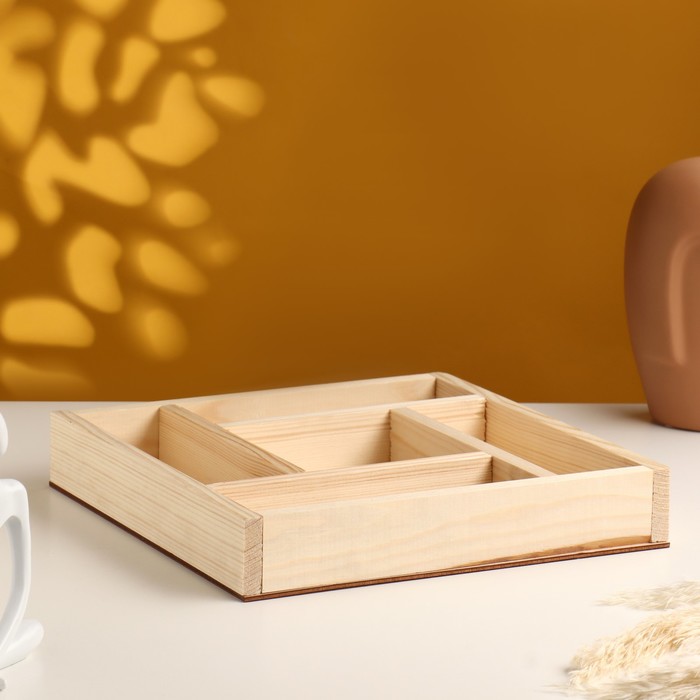 Кашпо «Зигзаг», 25×25×4 см, деревянное, 5 отсеков