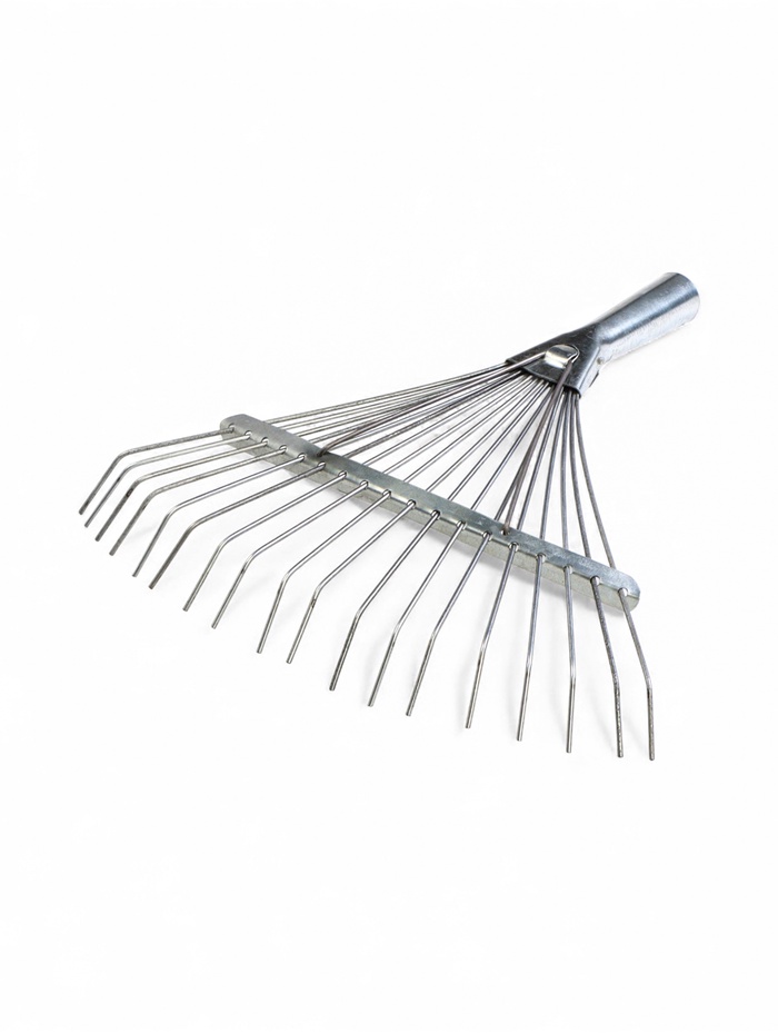 Грабли веерные, проволочные, 18 зубцов, металлические, тулейка 25 мм, без черенка