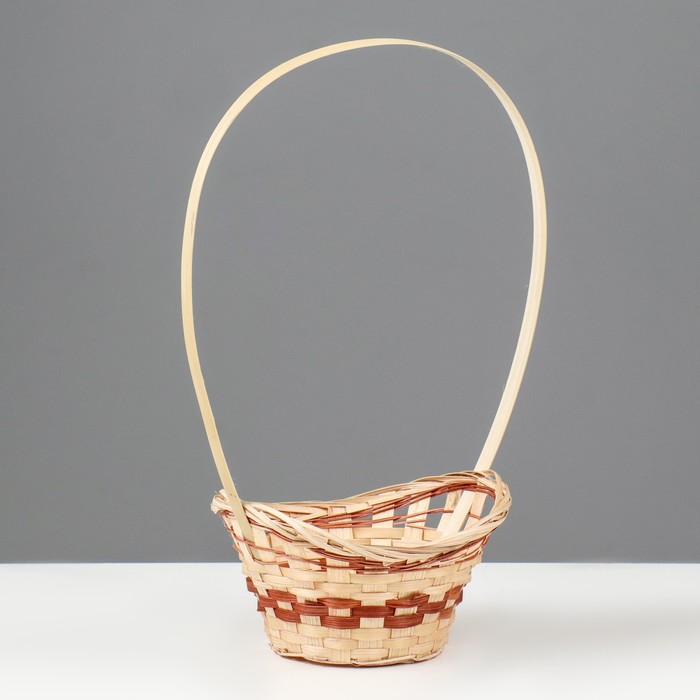 Корзина плетёная для хранения «Ладья», 18×16×6 см, бамбук