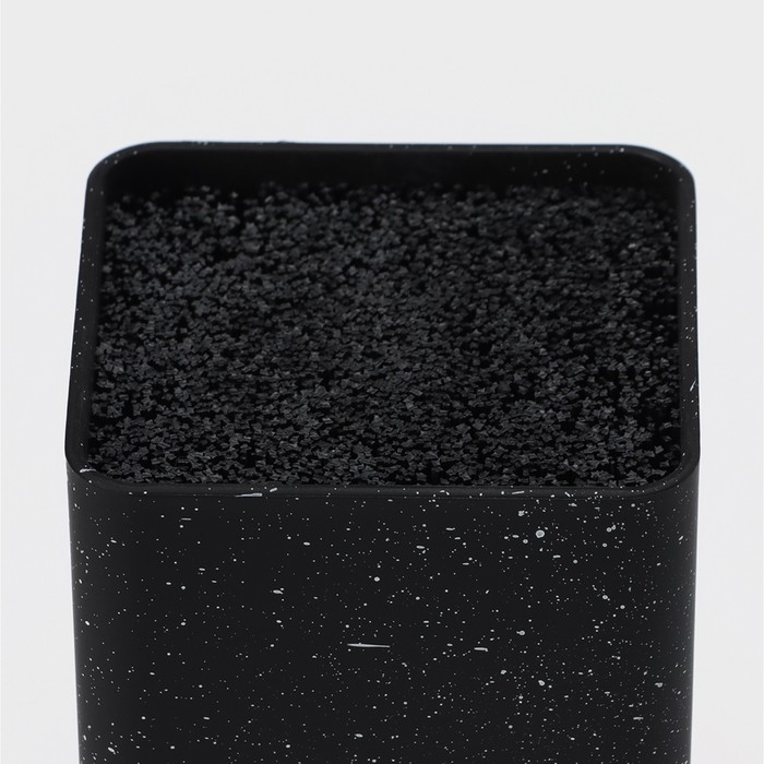 Подставка для ножей с наполнителем Доляна «Зефир», 22×10 см, чёрная