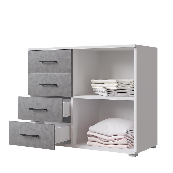 Комод для хранения «Nova», 900×410×742 мм, цвет белый/бетон