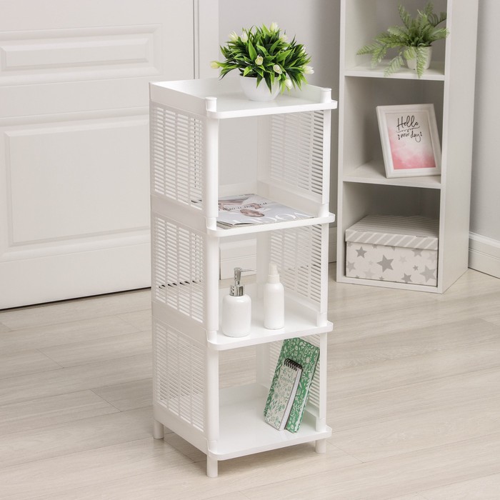 Этажерка напольная «Лайт», 4-х секционная, белая