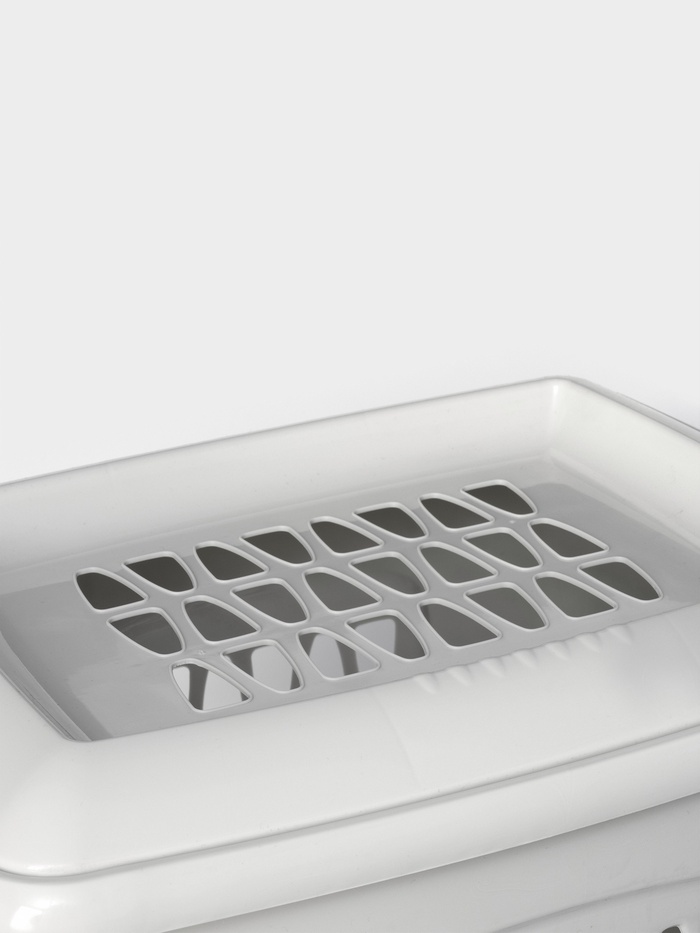 Корзина бельевая «Молетта», 45 л, 43×32×48 см, с крышкой, светло-серая