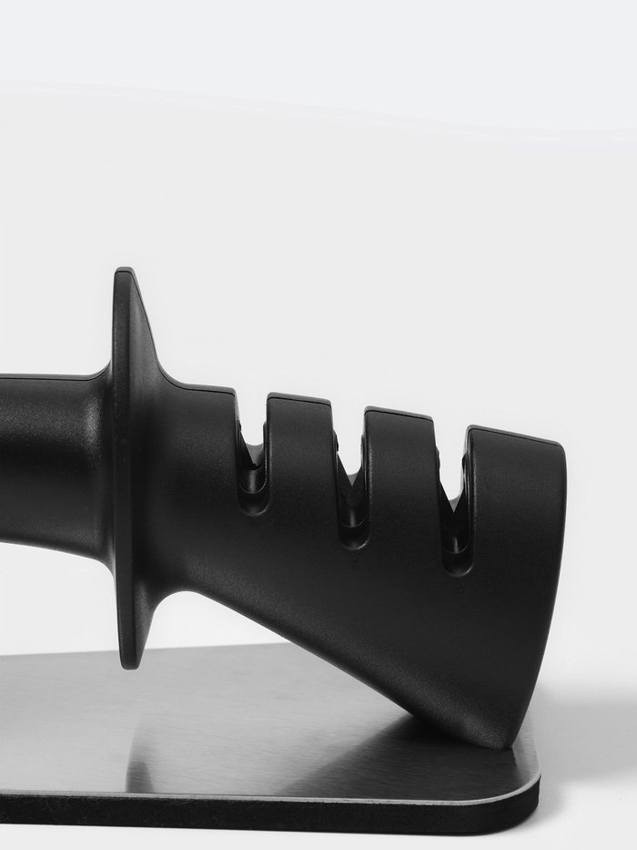 Точилка для ножей Law, 3 степени заточки, 20×8×9 см, чёрная