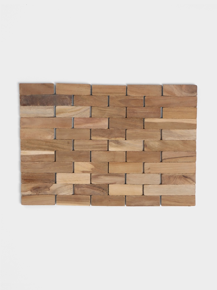 Коврик из тикового дерева, 30×20×0.7 см