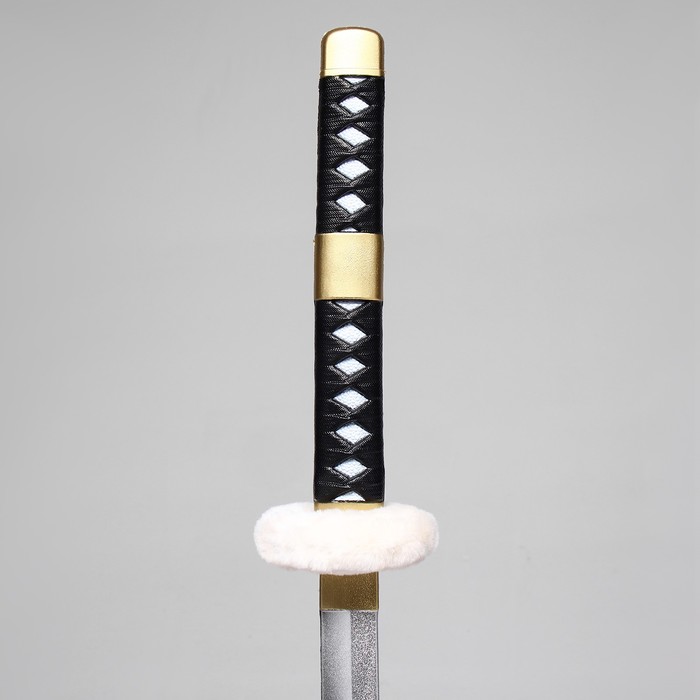Макет оружия «Сувенирная катана Ло», 102 см, чёрная с белыми крестами, пенополистирол