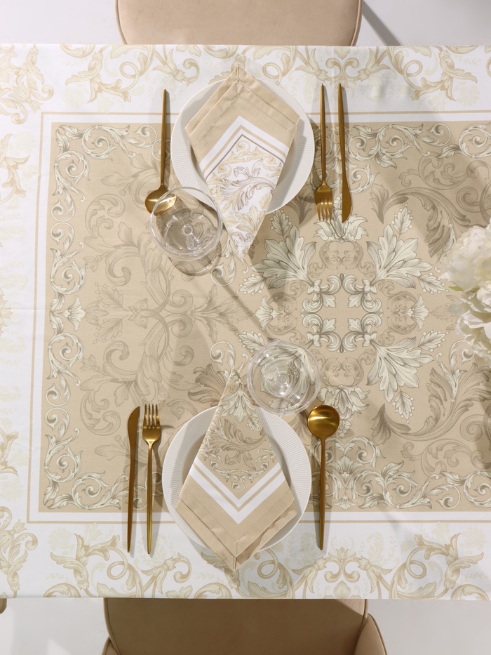 Кухонный набор «Этель. Классика»: скатерть 180×145 см, салфетки 40×40 см-8 шт., 100% хлопок