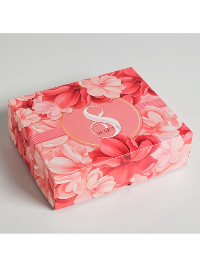 Кондитерская упаковка, коробка «8 марта», 17×20×6 см