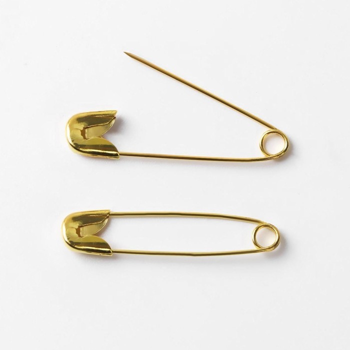 Булавки английские, 28 мм, 10 шт., цвет золотой