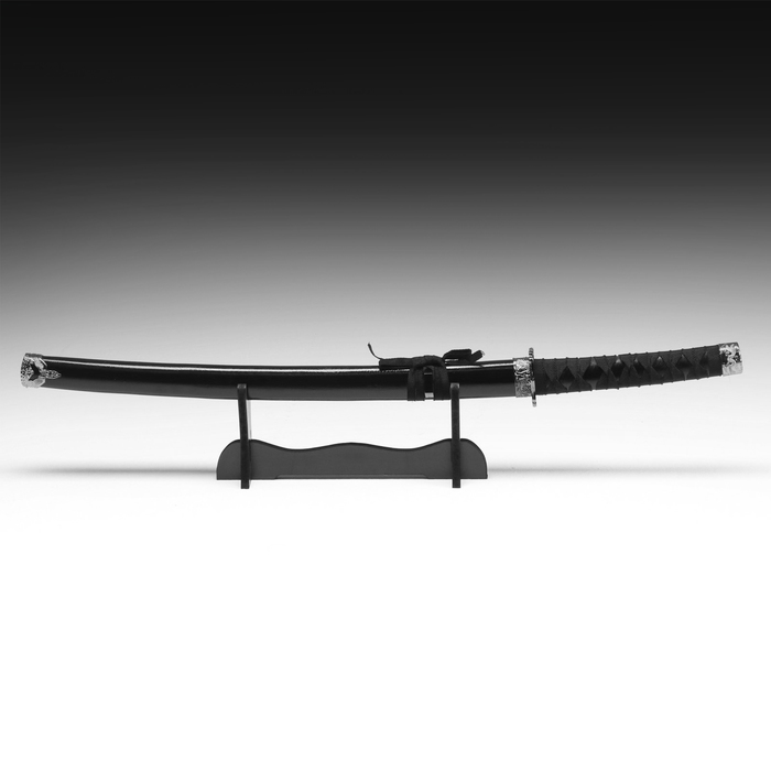 Макет оружия «Сувенирная катана на подставке», чёрные ножны, 78 см, МИКС