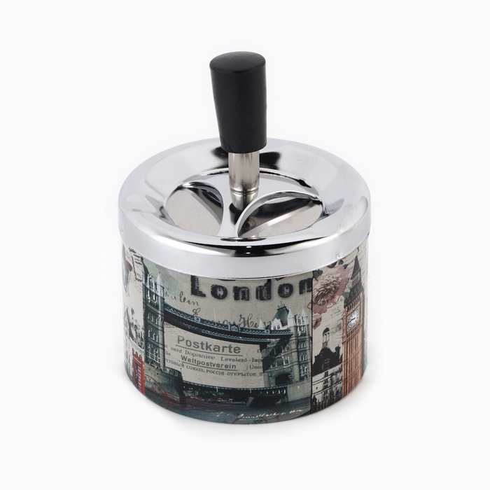 Пепельница бездымная «Лондон», для сигарет и стиков, 12×9 см