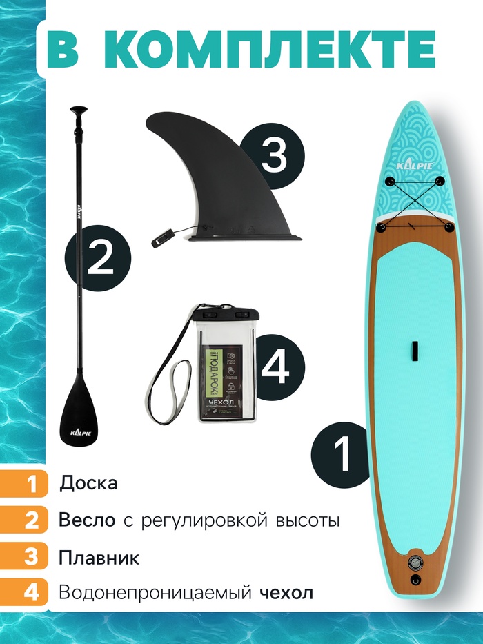 SUP доска надувная TOURING KELPIE 12.6", 383×80×15 см