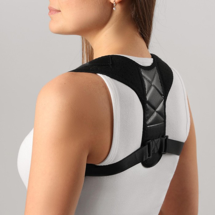 Массажёр - фиксатор для осанки, на фастексах, размер L-XL, чёрный