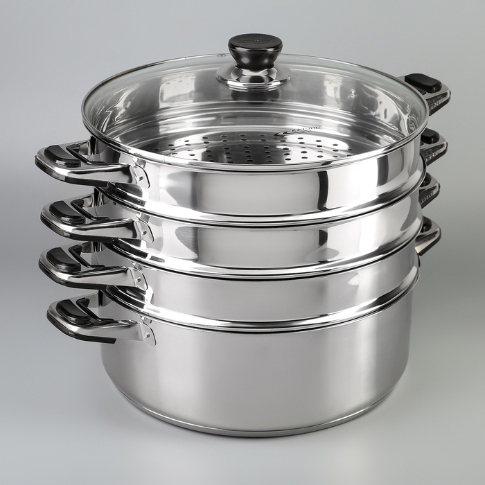 Мантоварка Катунь «Алтын», 21.5 л, d=30 см, 3 секции, капсульное дно, индукция, нержавеющая сталь