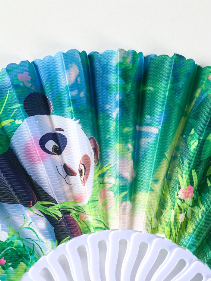 Веер складной «Панда в цветочном саду», 23 см, МИКС