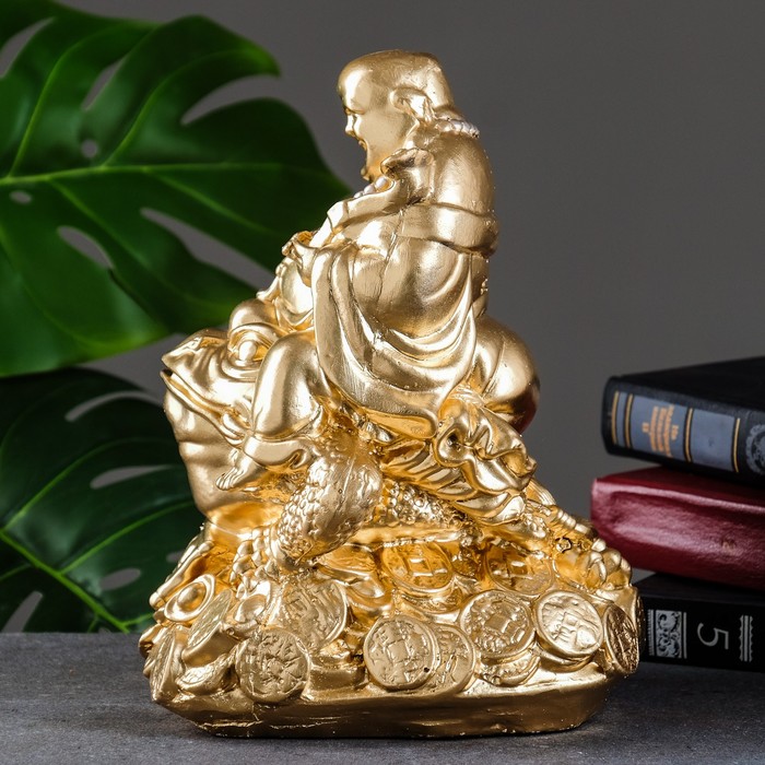 Копилка для денег «Хотей на лягушке», гипс, 23.5×15×18 см