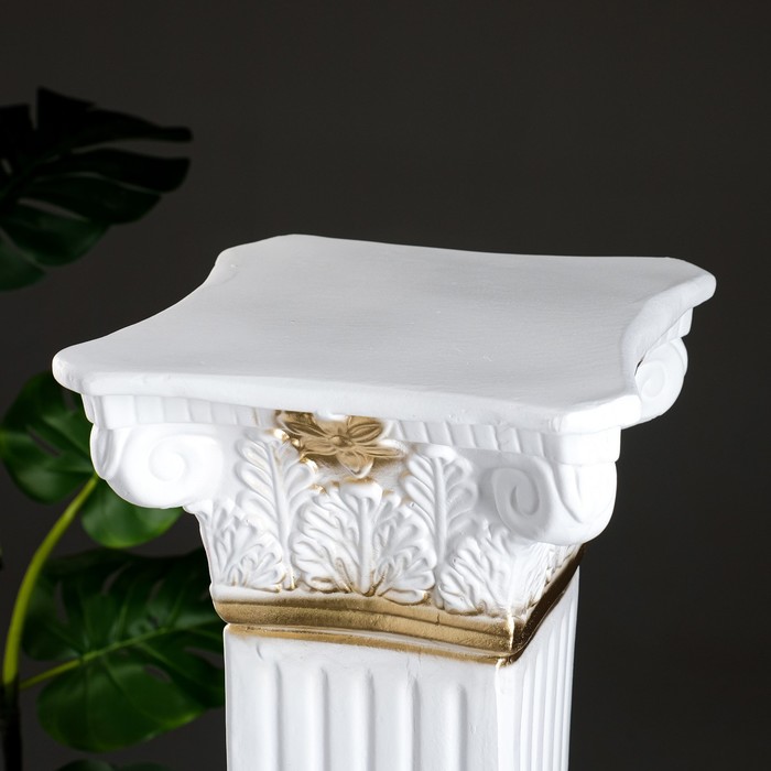 Колонна декоративная «Античная», гипс, бело-золотой, 64×25.5 см