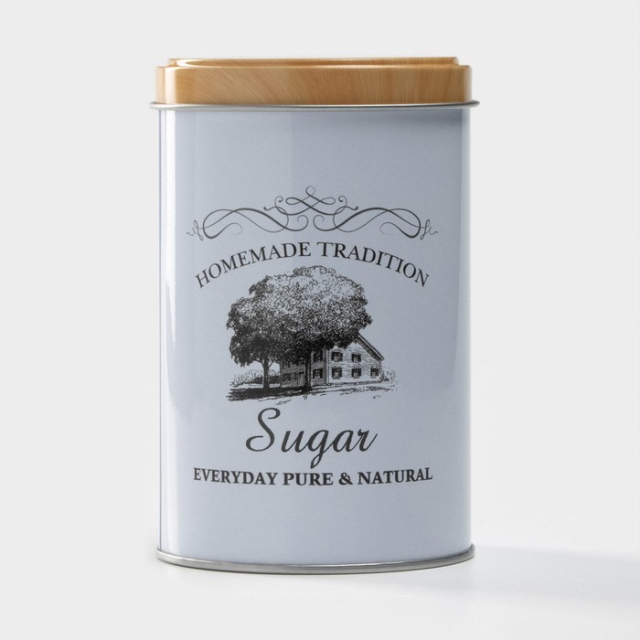 Банка для сахара «Дом и поле», 12×7.5×7.5 см, белая