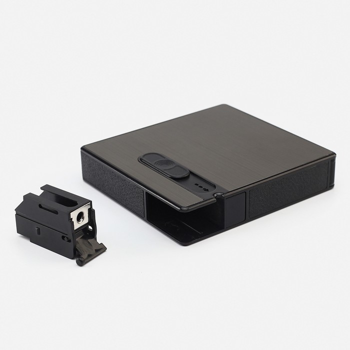 Портсигар на 16 сигарет, с толкателем для сигарет и отсеком под зажигалку, 10×9.4×2 см