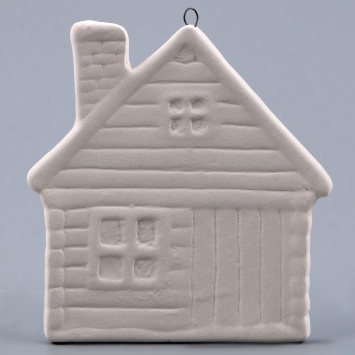 Ёлочная игрушка под роспись «Избушка», с подвесом, кисть