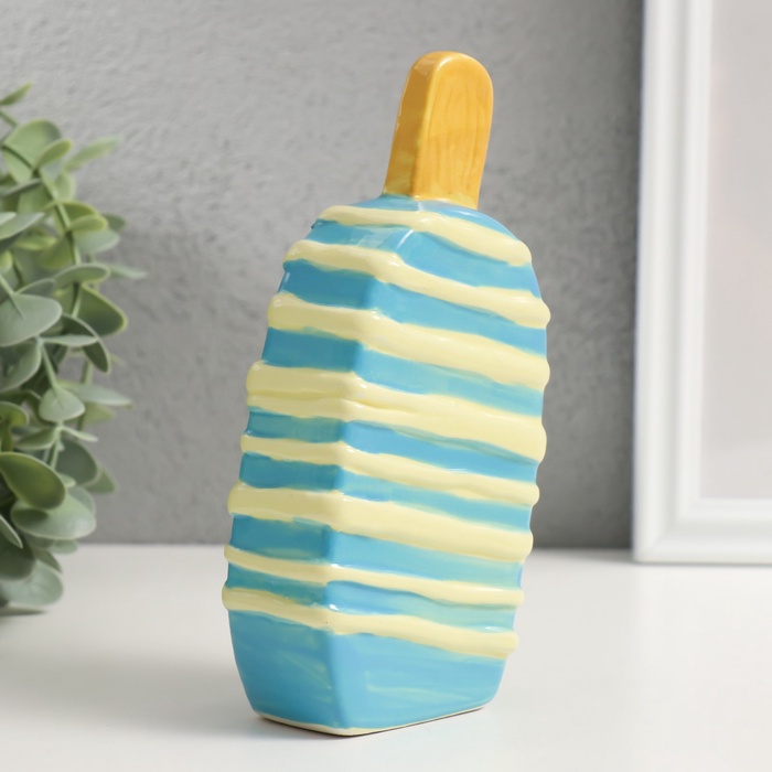 Копилка для денег «Подтаявшее эскимо», керамика, 8.2×3.8×15.5 см